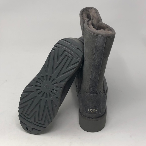 UGG Classic Suede Sheepskin Boots Grey 8 - Picture 8 of 8